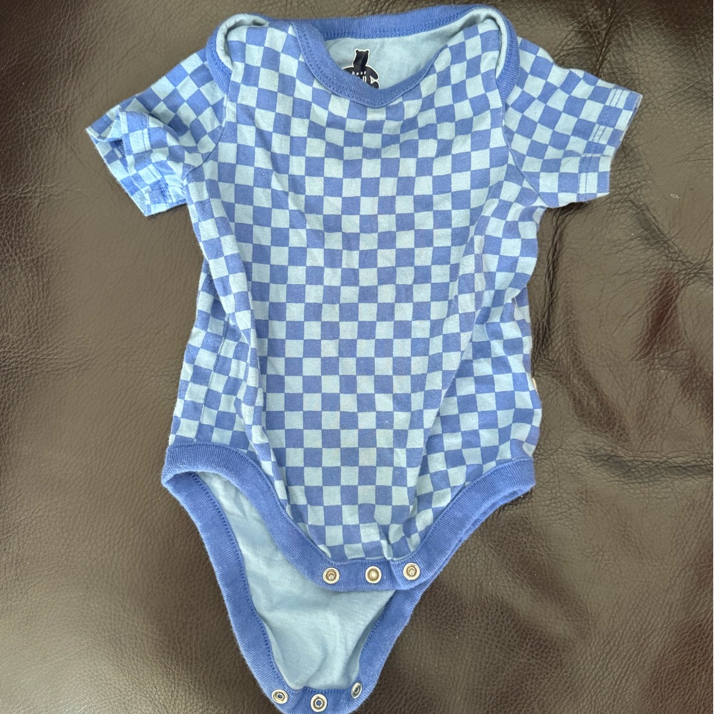 Baby Gap checkered skater print onesie